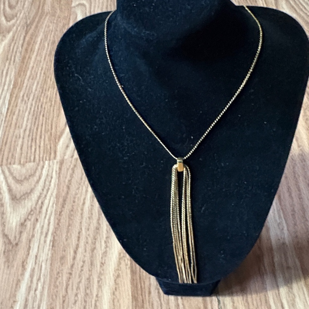 NAPIER VINTAGE GOLD-TONE TASSEL CHOKER 16" NECKLACE